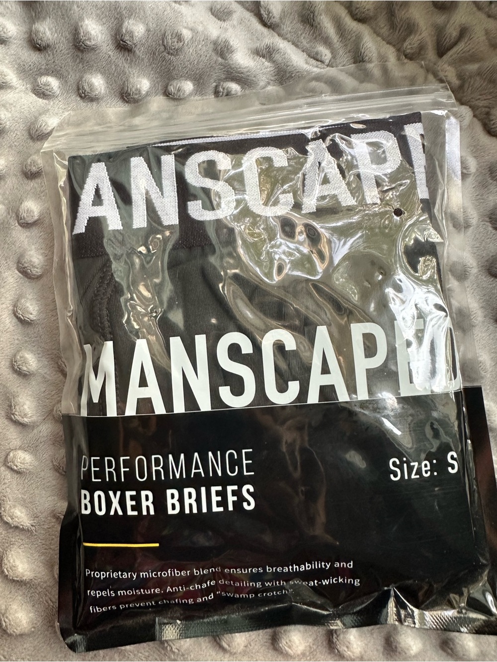 Men's Performance Boxer Briefs — Black, Size S manscaped new unopened